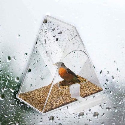 Outdoor Modern Hanging & Suction Cup Acrylic Minimalist Wild Bird Feeder