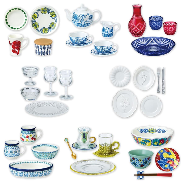 Collectible Miniature Dollhouse Tableware Decorations Complete Set