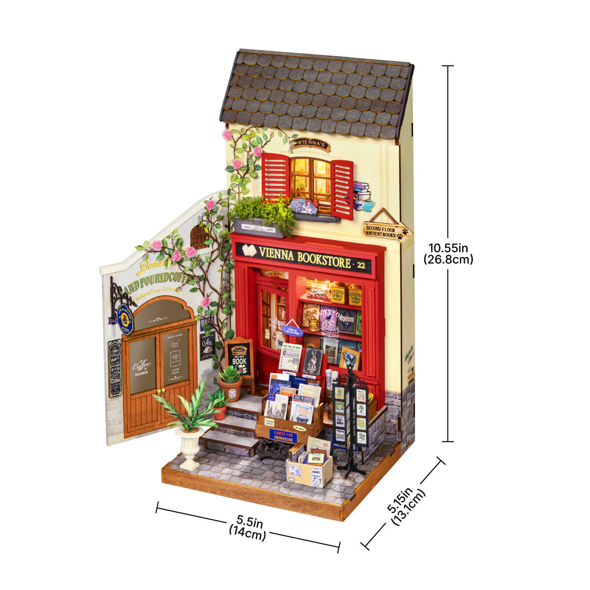 Robotime Vienna Bookstore DIY Miniature 3D House