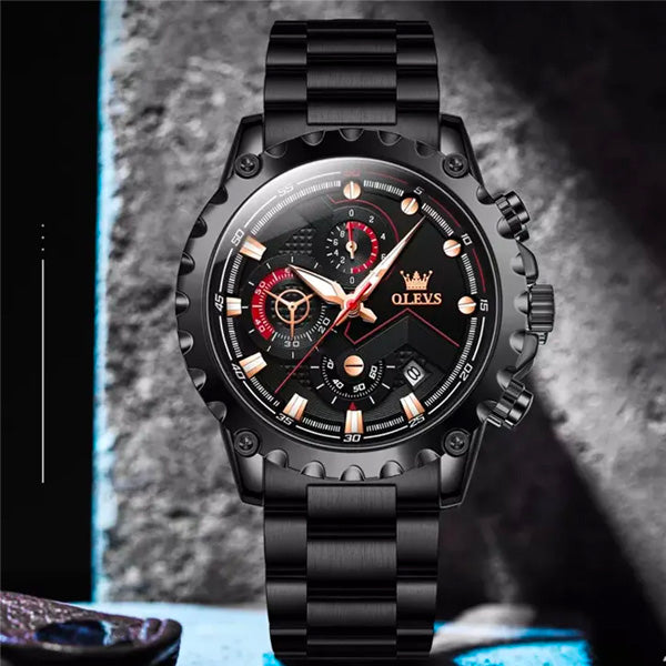 Olevs 2873 Mens Sports Multifunction Wrist Watch With Stainless Steel Strap