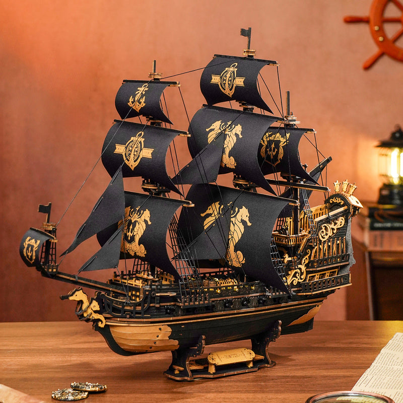 Robotime DIY The Seahorse Barque 3D Wooden Puzzle