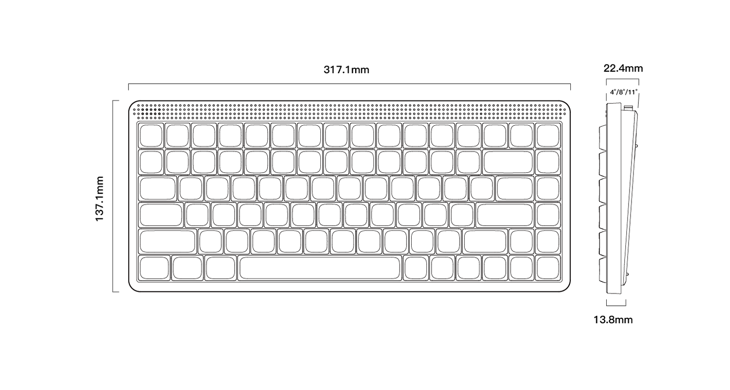 NuPhy Node 75 Low Profile Wireless Mechanical Keyboard Ink Gray