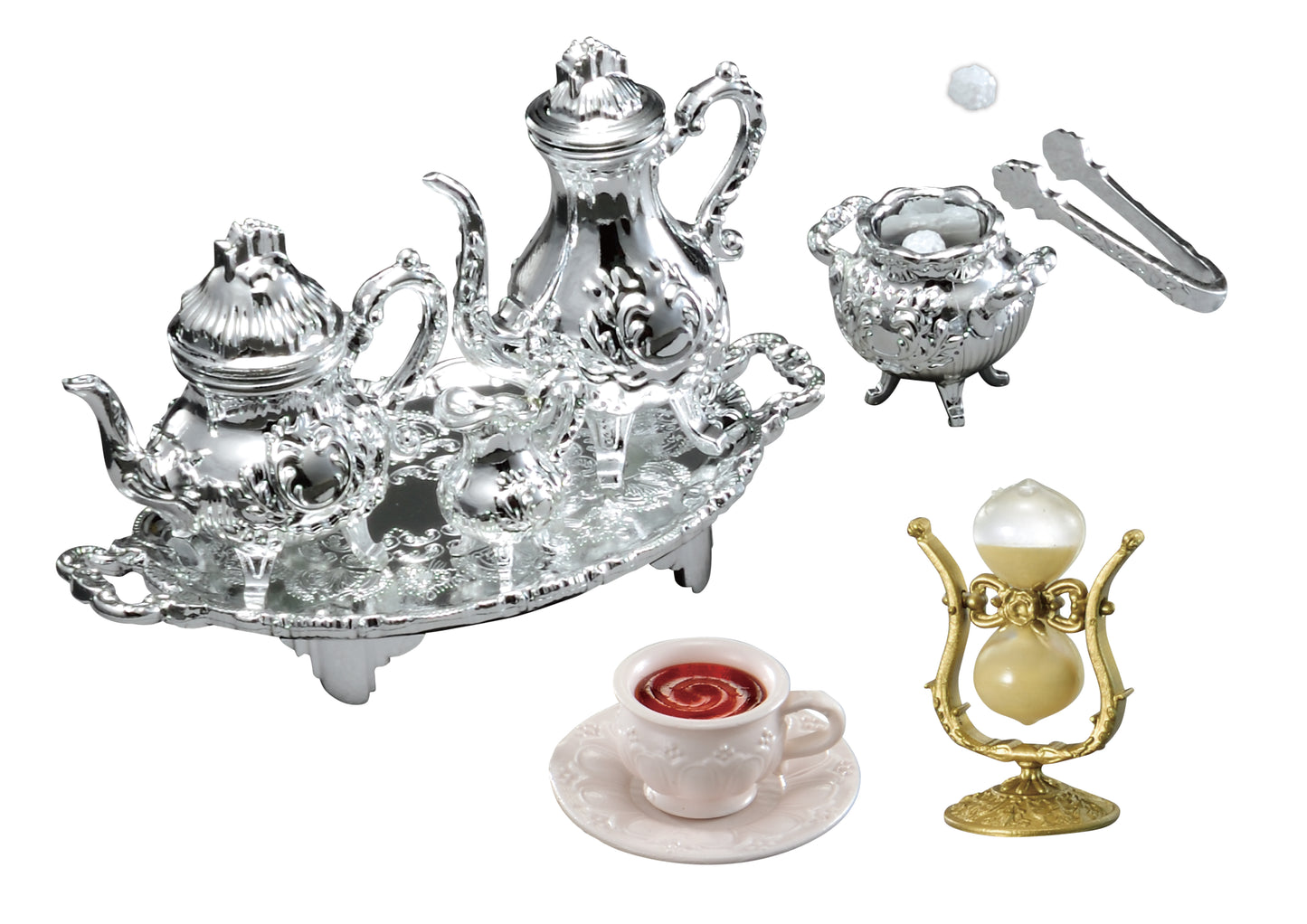 Collectible Dollhouse Miniature Tea Time Decorations Complete Set