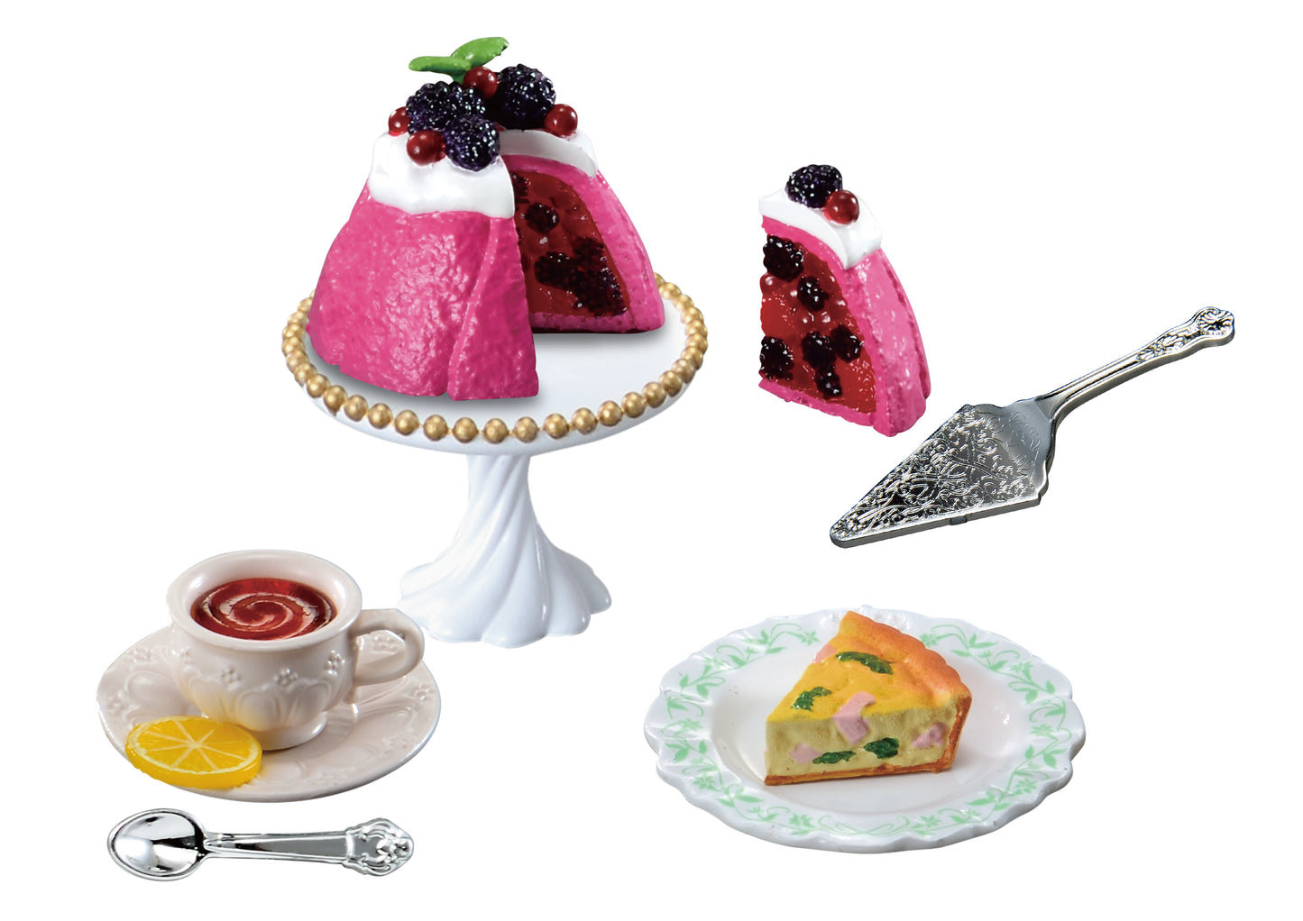 Collectible Dollhouse Miniature Tea Time Decorations Complete Set