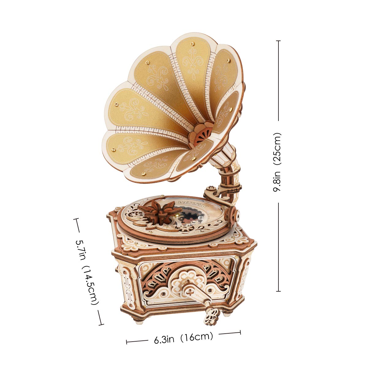 Robotime Diva Gramophone Music Box Wooden DIY 3D Puzzle