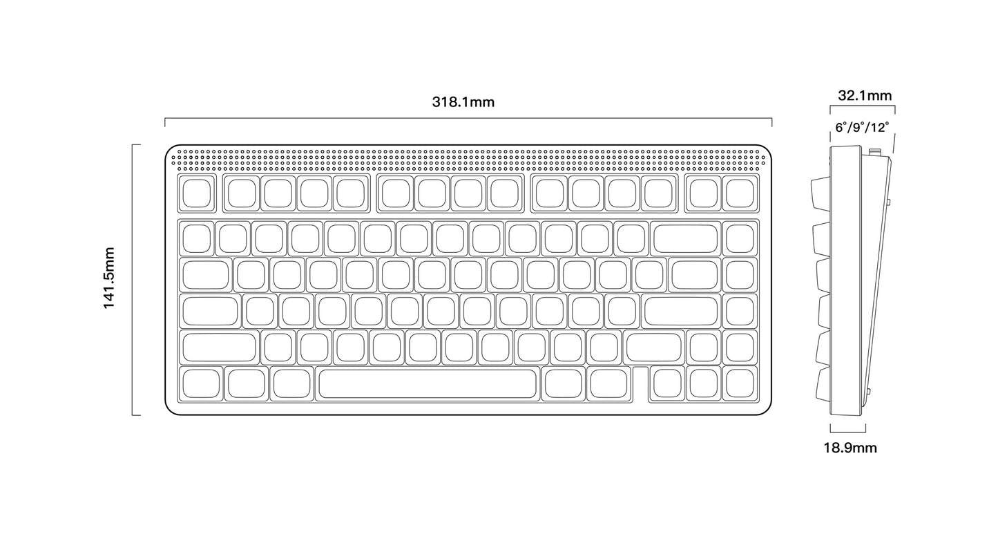 NuPhy Node 75 High Profile Wireless Mechanical Keyboard Ink Gray
