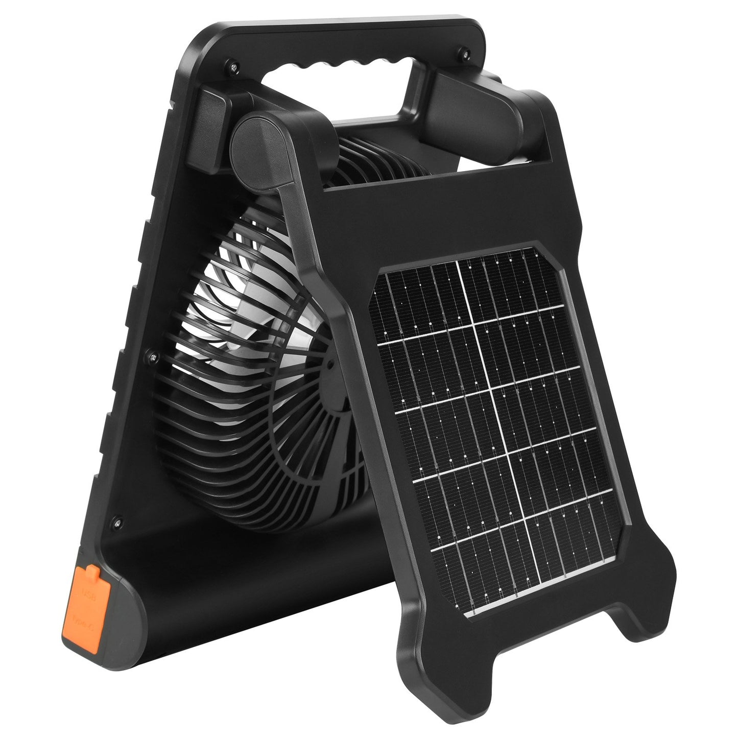 10000mAh Solar Rechargeable Cordless Camping Fan LED Light