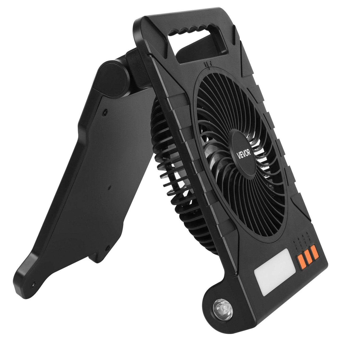 10000mAh Solar Rechargeable Cordless Camping Fan LED Light