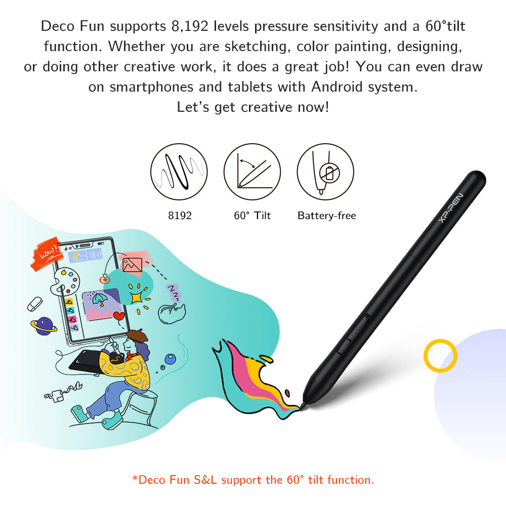 XPPen Deco Fun L Graphics Drawing Tablet Black