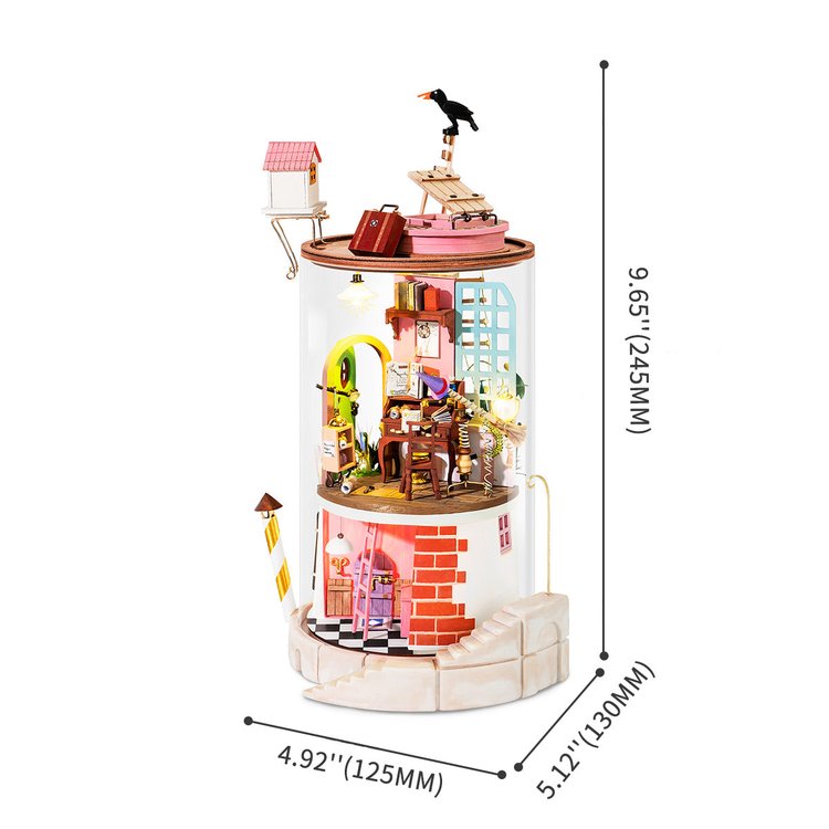 Robotime DIY Glass Dollhouse - Secluded Neighbour