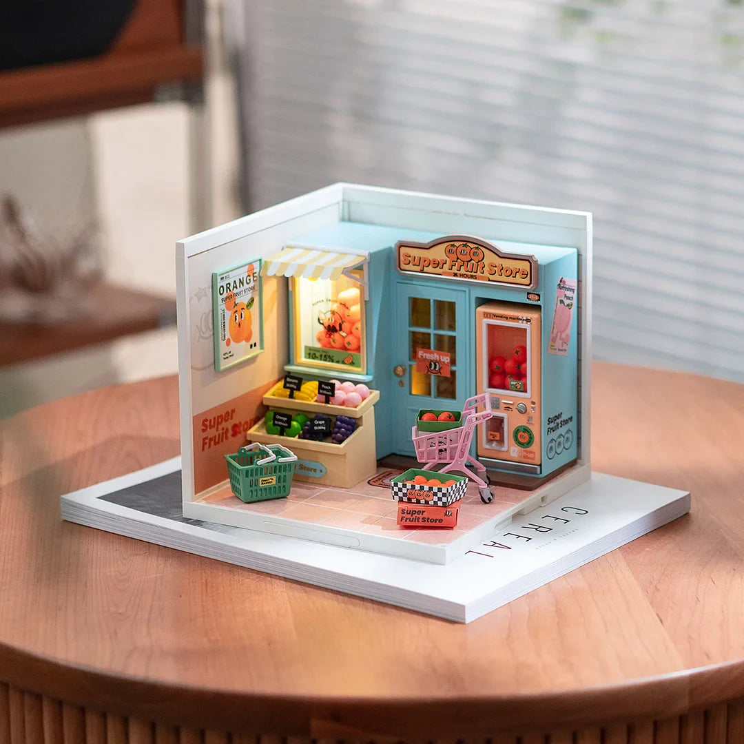 Super Creator Super Fruit Store Plastic DIY Miniature Dollhouse Kit