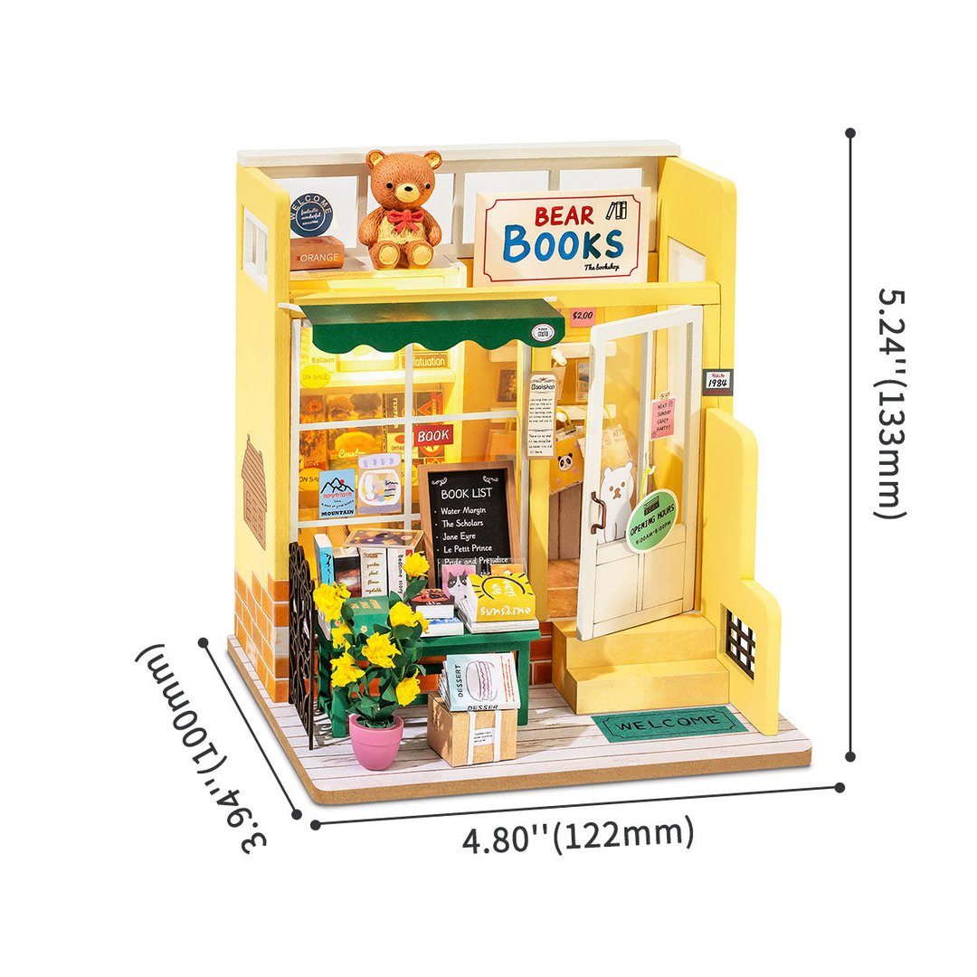 Robotime Mind-Find Bookstore DIY Miniature House