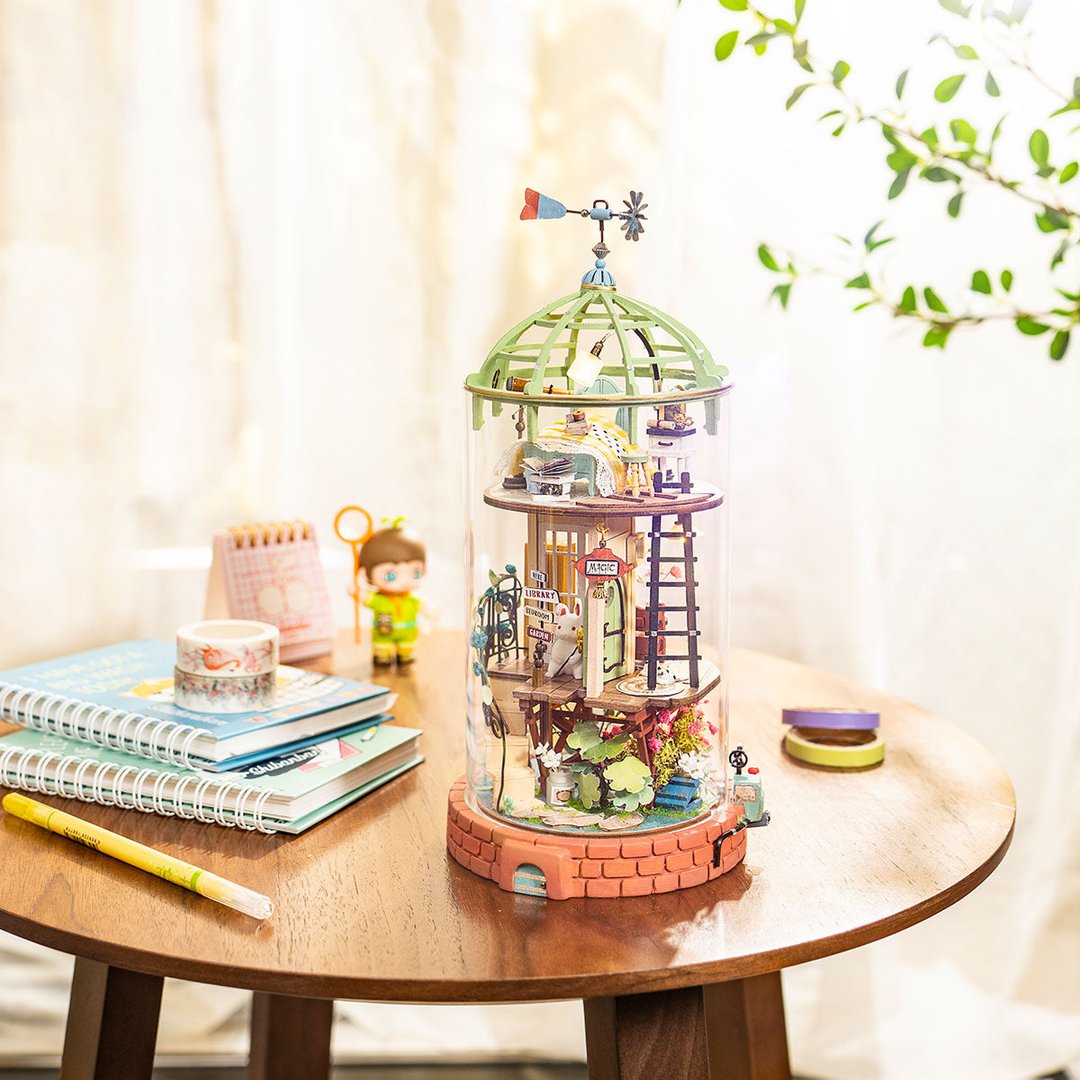 Robotime DIY Glass Domed Loft Miniature Dollhouse kit