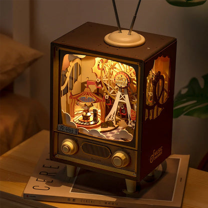 Sunset Carnival DIY Music Box 3D Wooden Puzzle
