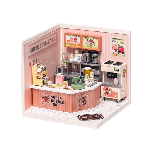 Super Creator Double Joy Bubble Tea Plastic DIY Miniature Dollhouse Kit
