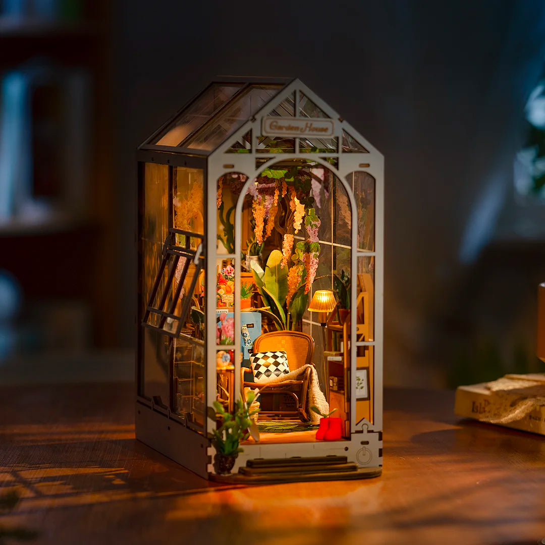 Holiday Garden House DIY Book Nook Shelf Insert Miniature Dollhouse