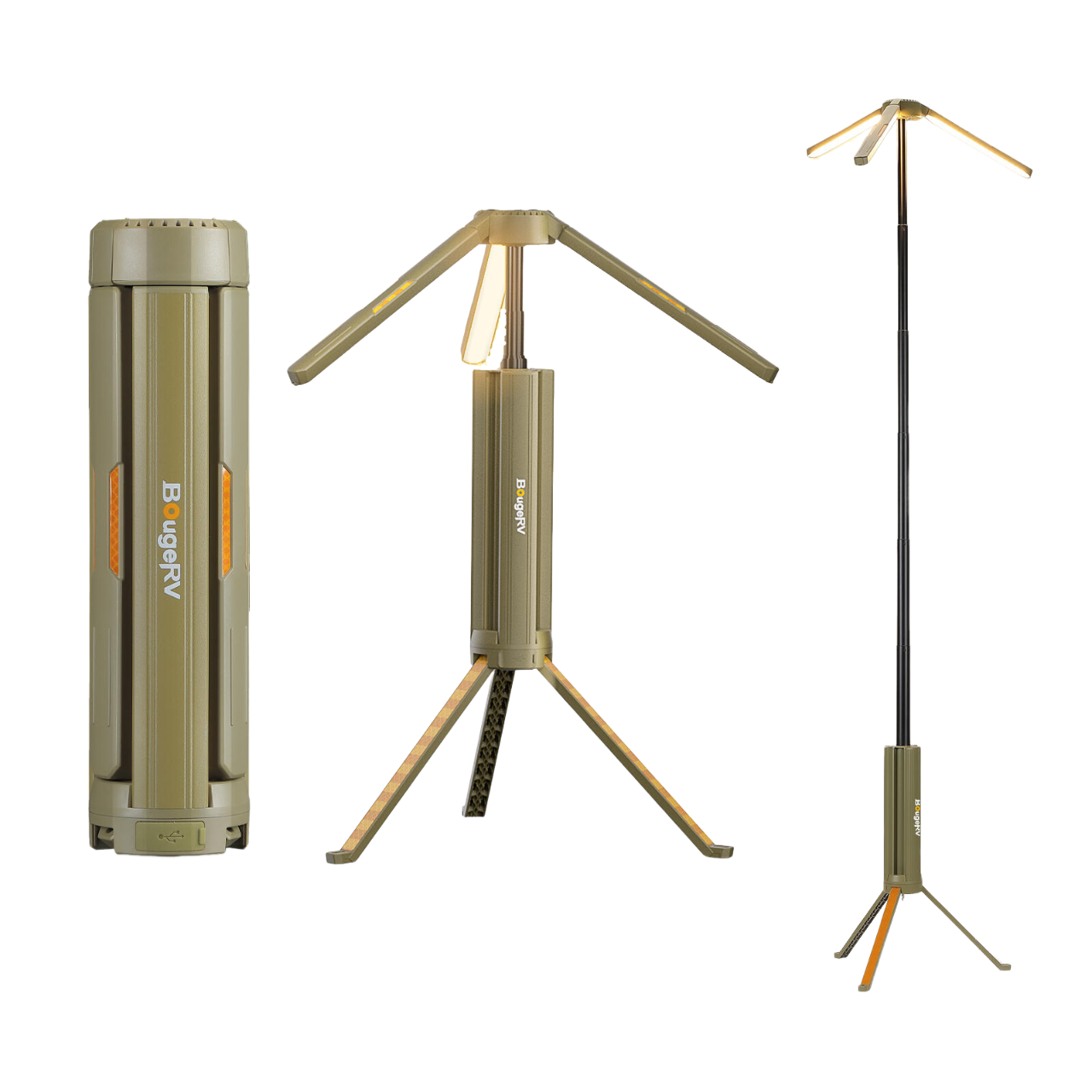 BougeRV 3000LM Portable Telescopic Outdoor Camping Rechargeable LED Light