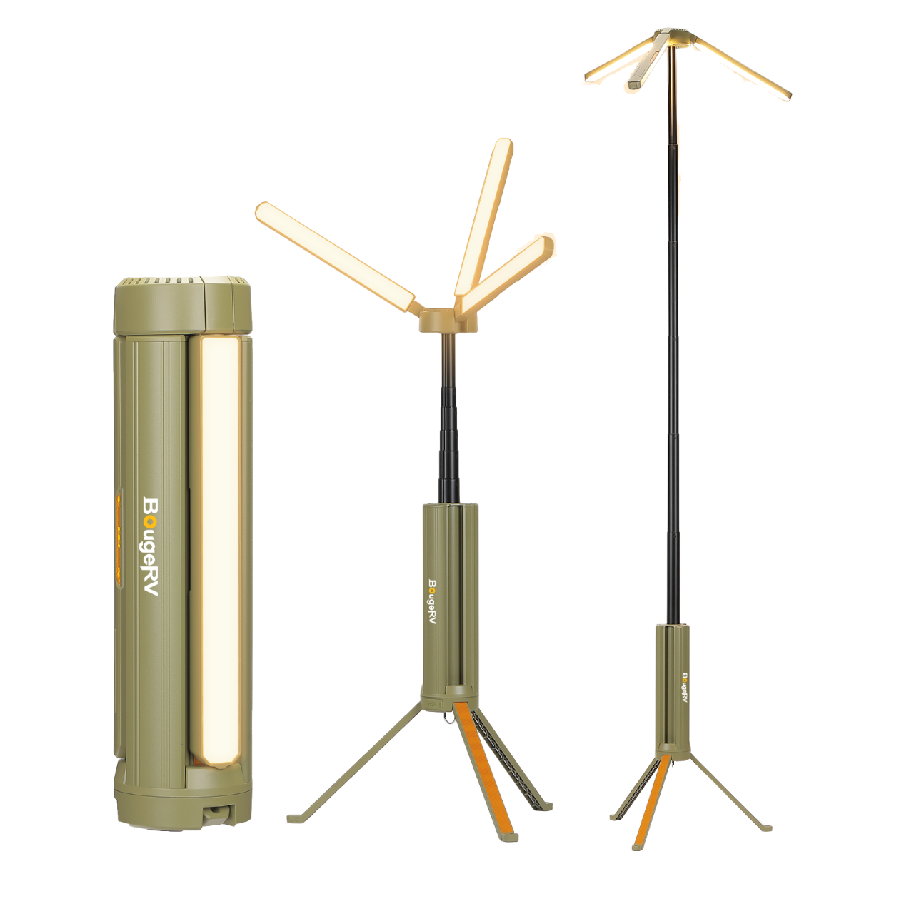 BougeRV 3000LM Portable Telescopic Outdoor Camping Rechargeable LED Light