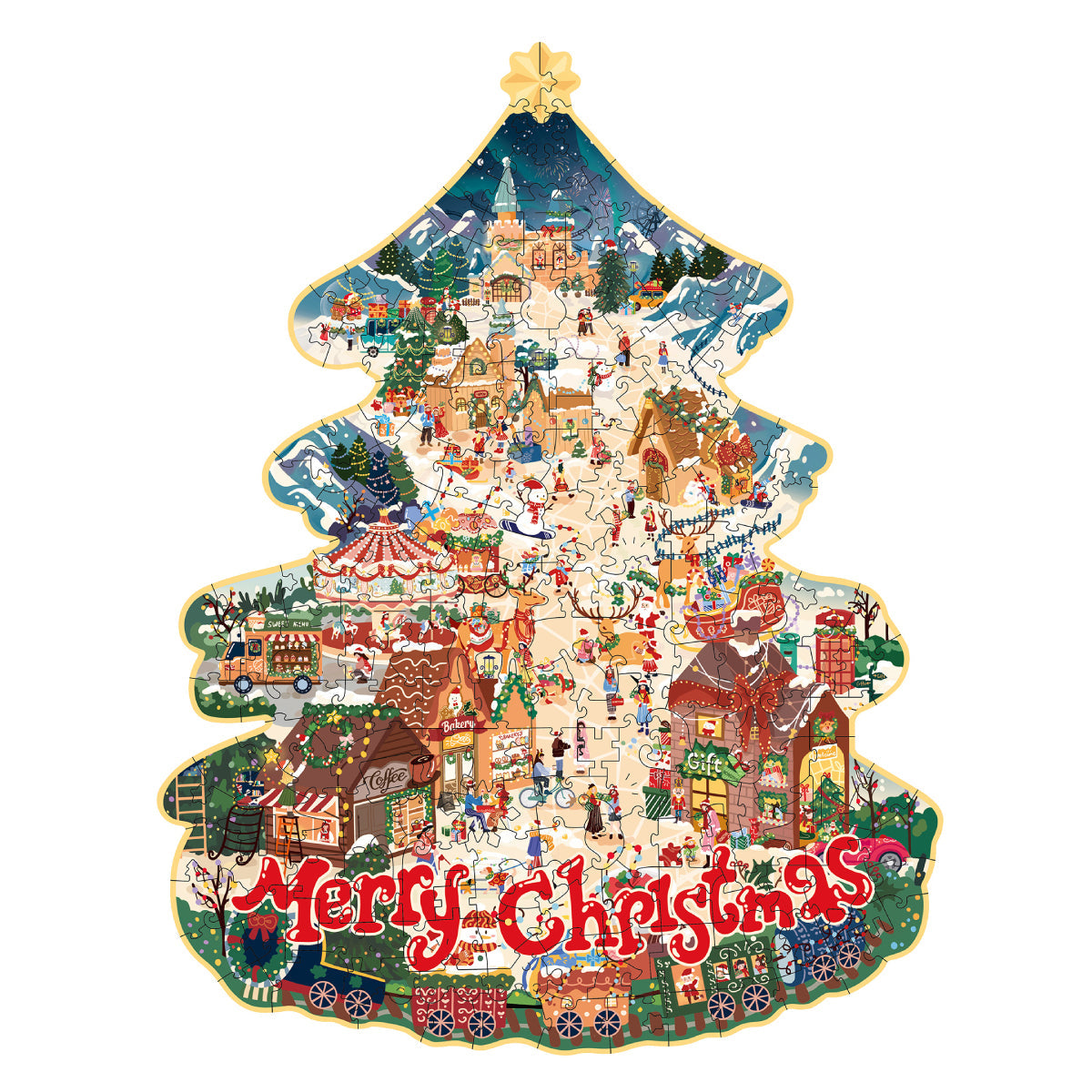 Robotime Christmas Town Wooden Jigsaw Puzzle