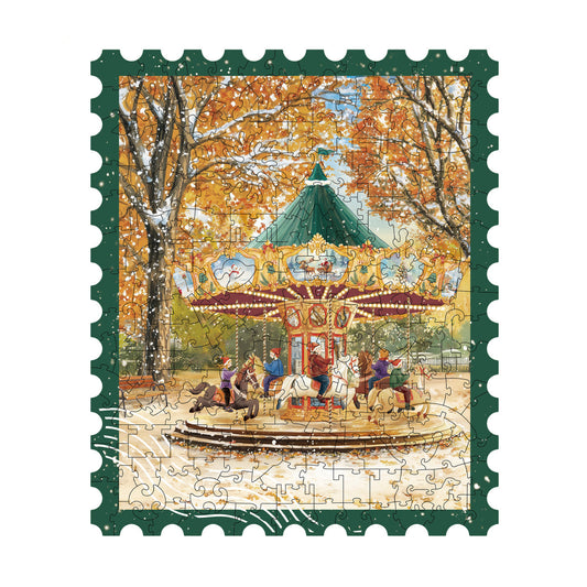 Robotime Golden Autumn Carousel Wooden Jigsaw Puzzle