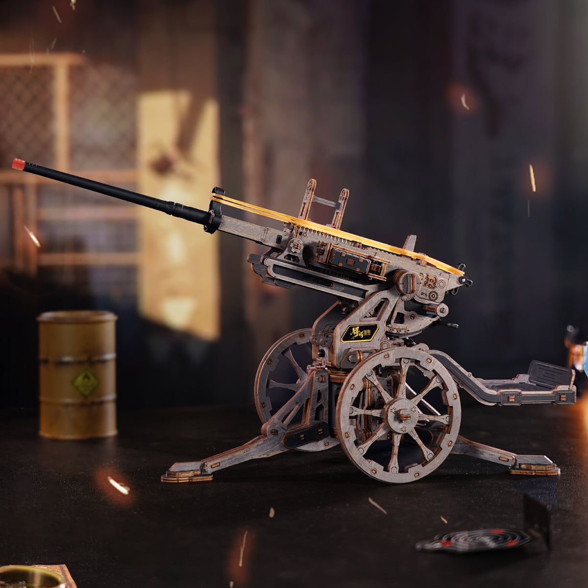 Robotime Anti-Aircraft Gun Wooden DIY 3D Puzzle