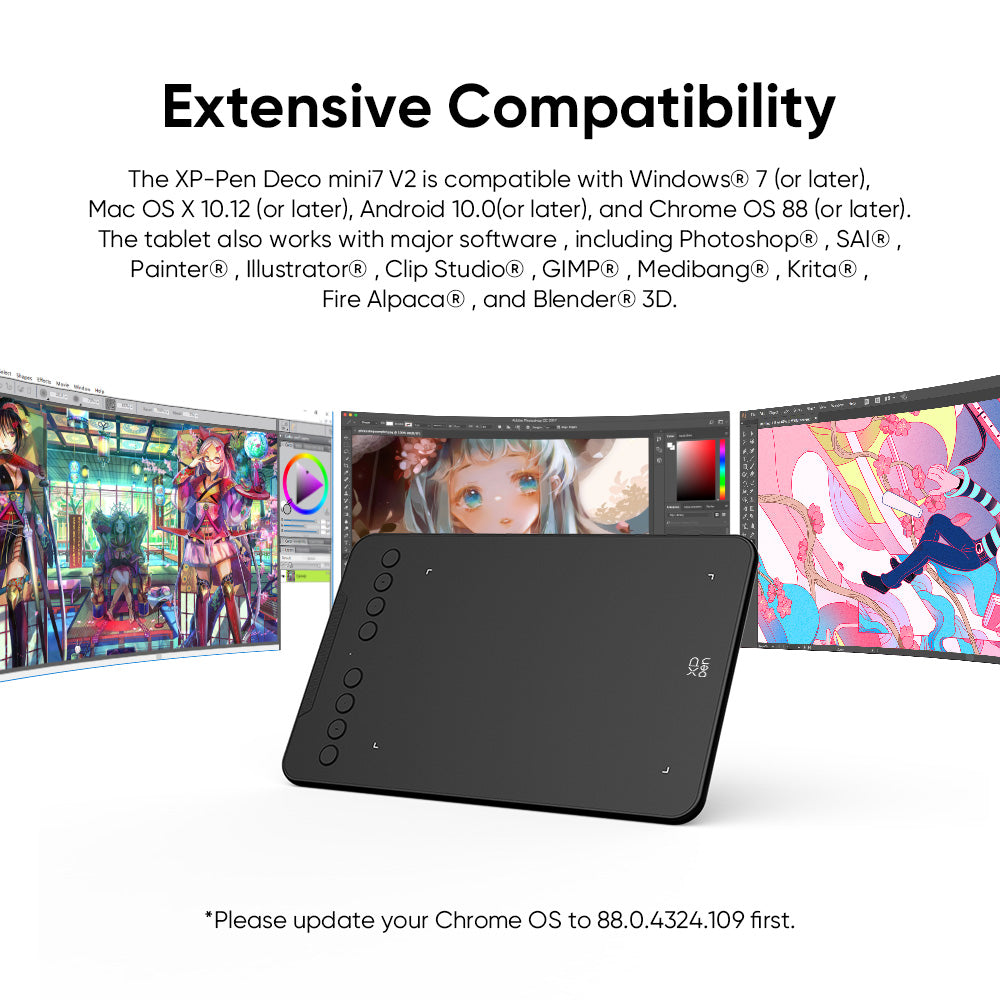 XPPen Deco Mini7W V2 Wireless Graphics Drawing Tablet & Stylus