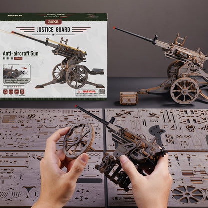 Robotime Anti-Aircraft Gun Wooden DIY 3D Puzzle