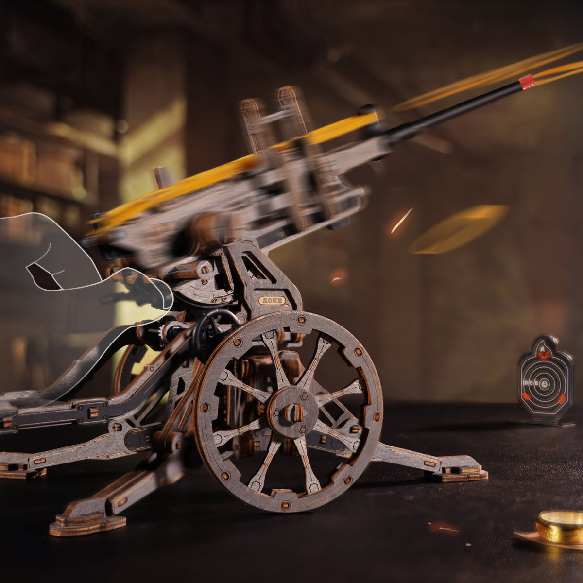 Robotime Anti-Aircraft Gun Wooden DIY 3D Puzzle