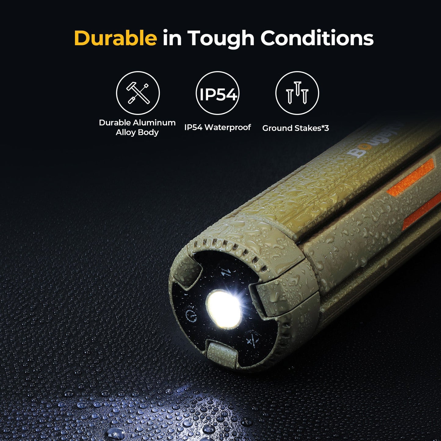 BougeRV 3000LM Portable Telescopic Outdoor Camping Rechargeable LED Light