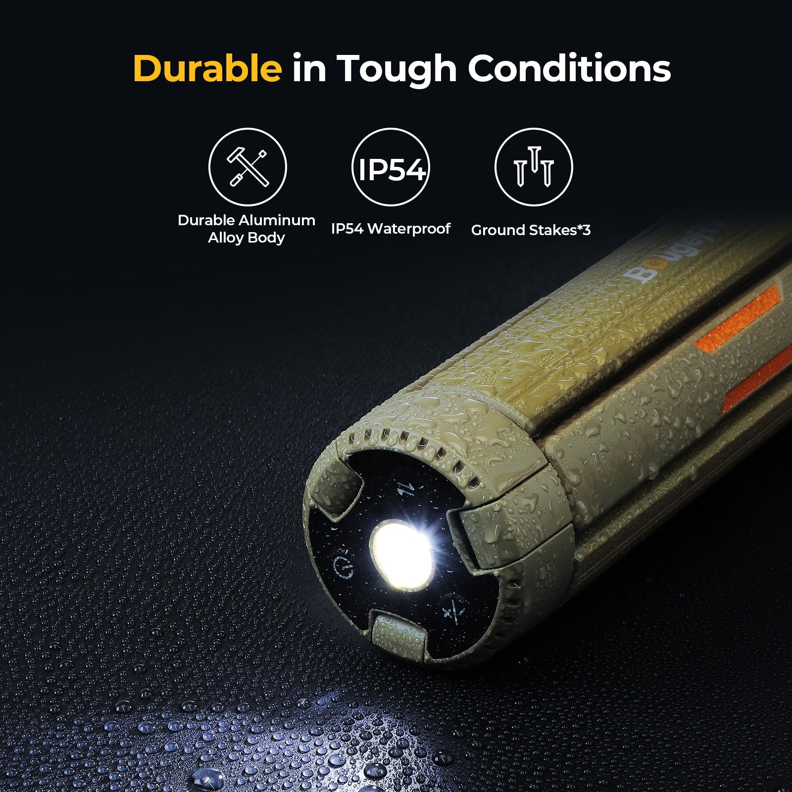 BougeRV 3000LM Portable Telescopic Outdoor Camping Rechargeable LED Light