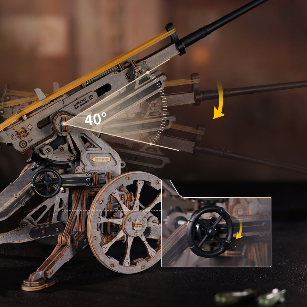 Robotime Anti-Aircraft Gun Wooden DIY 3D Puzzle