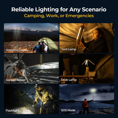 BougeRV 3000LM Portable Telescopic Outdoor Camping Rechargeable LED Light