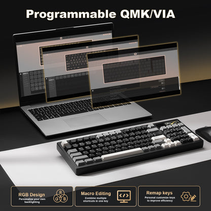 YUNZII IF99 QMK/VIA Full Size LCD Mechanical Gaming Keyboard