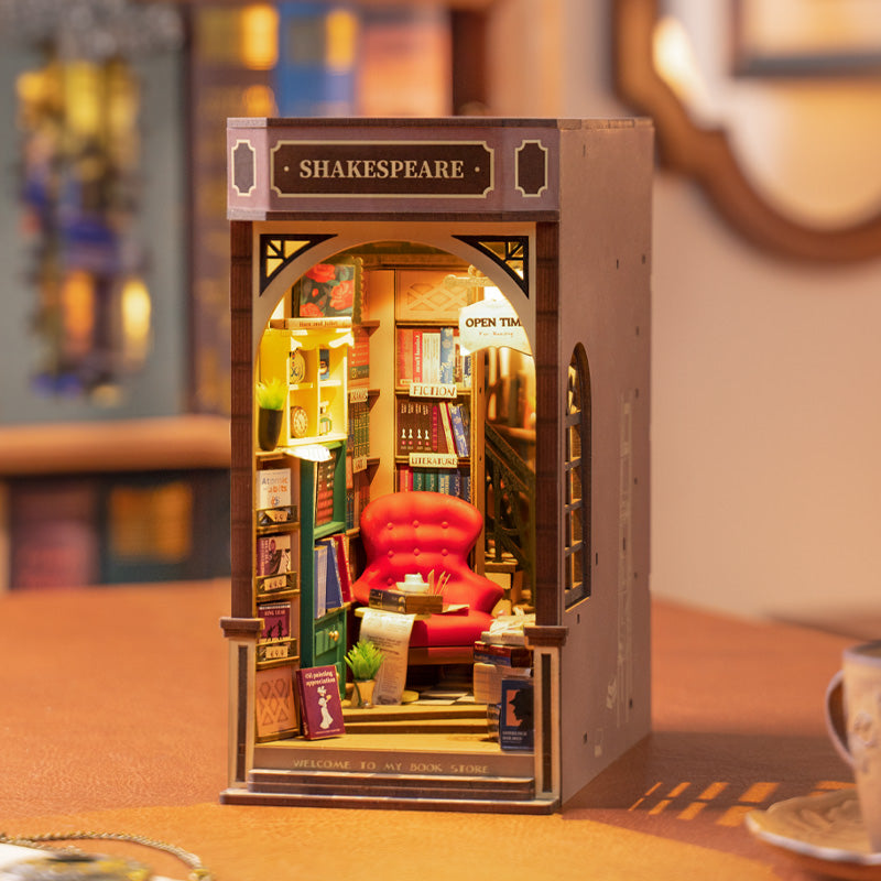 Robotime Bookstore DIY Book Nook Shelf Insert Miniature Dollhouse