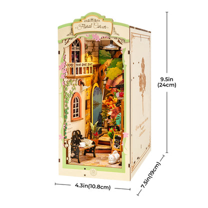 Robotime Floral Corner DIY Book Nook Shelf Insert Miniature Dollhouse