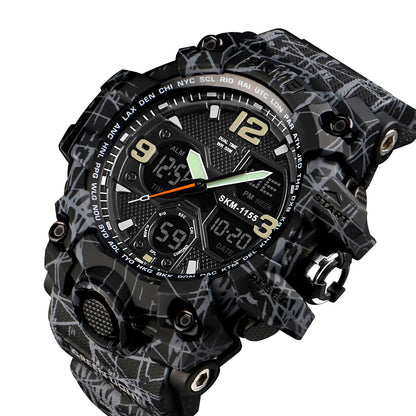 Skmei 1155 Men's Analogue & Digital Shockproof & Waterproof Sports Watch Grey Camo