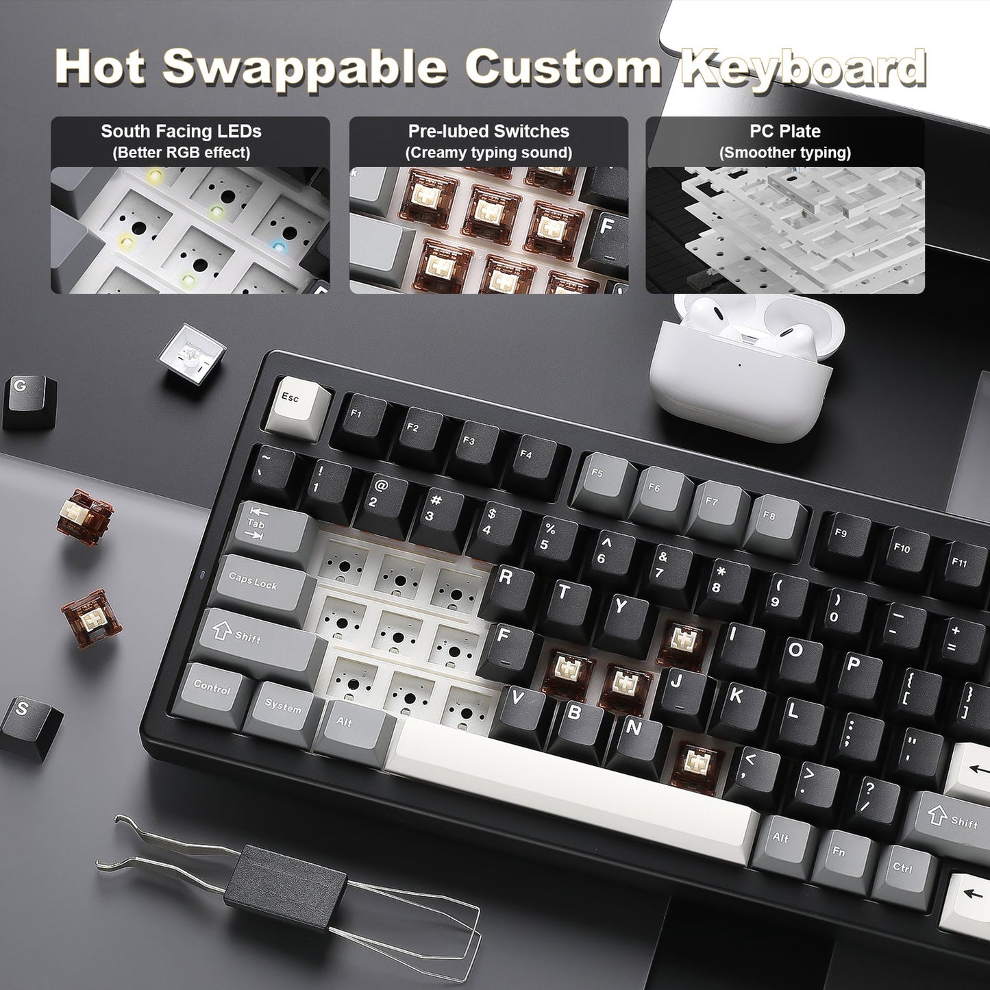 YUNZII IF99 QMK/VIA Full Size LCD Mechanical Gaming Keyboard