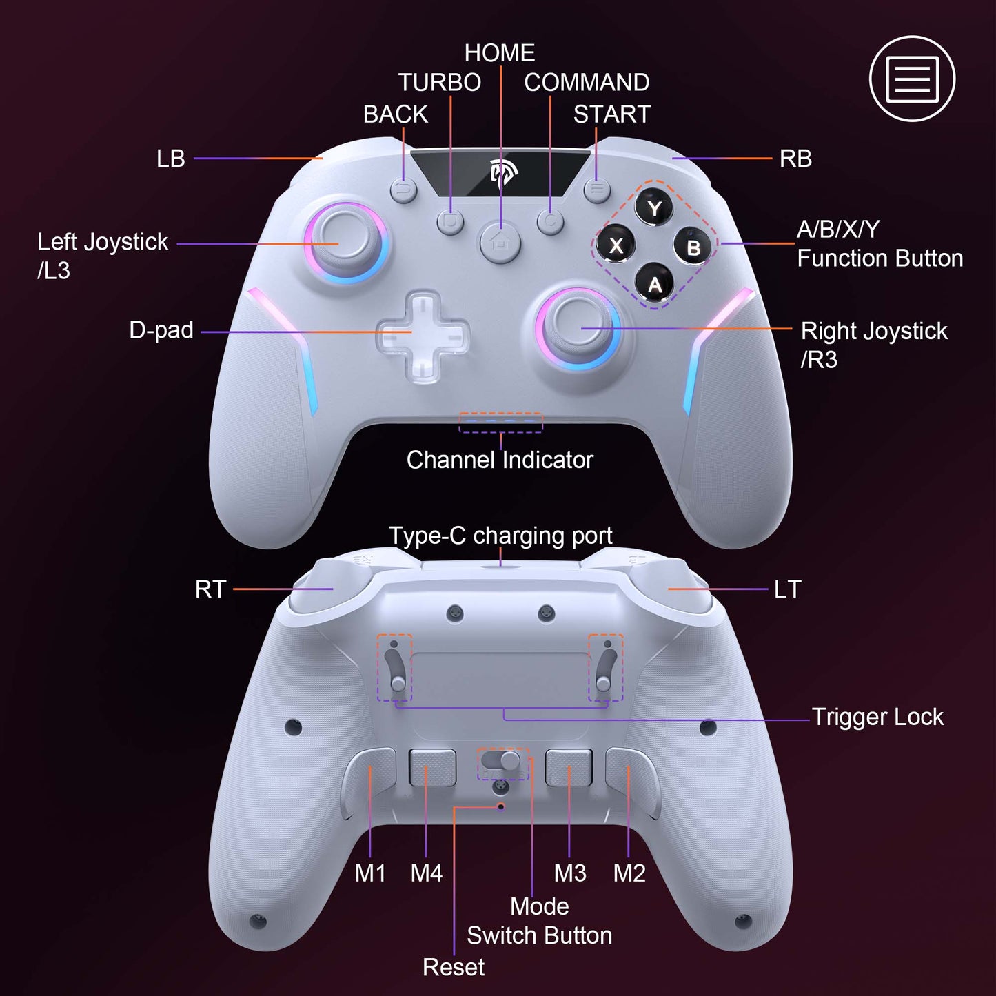 EasySMX X20 Hall Effect Gaming Controller For PC / Steam / Nintendo Switch