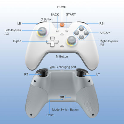 EasySMX X05 Hall Effect Gaming Controller For PC / Steam / Nintendo Switch Grey