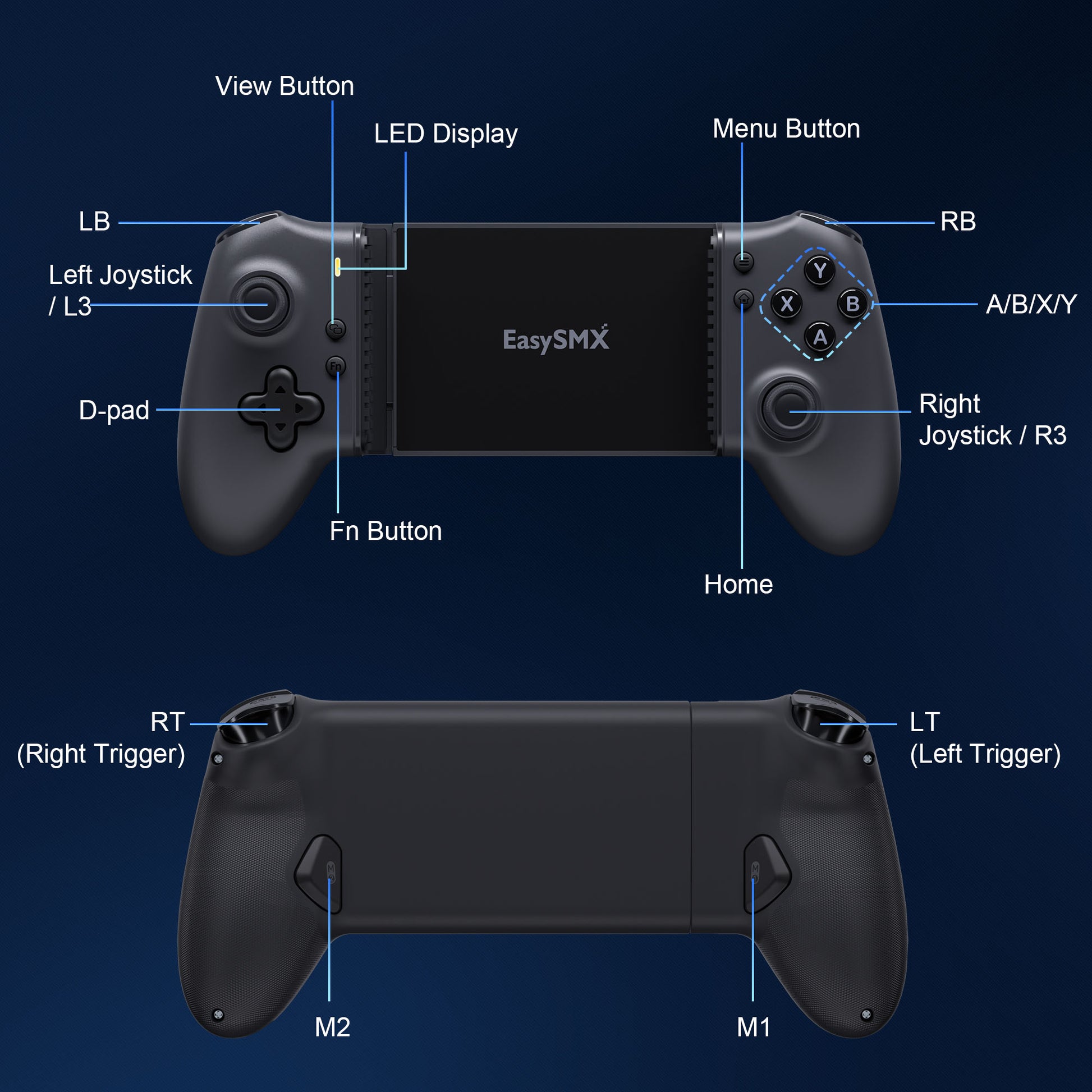 EasySMX M15 Type C Mobile Gaming Controller With Hall Effect & Mechanical Buttons
