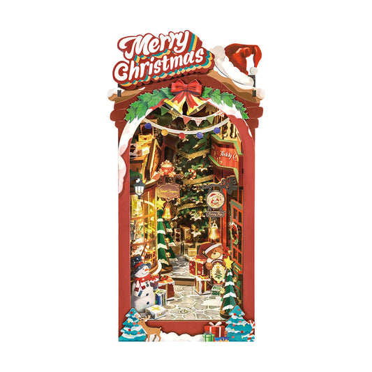 Robotime Christmas Street DIY Book Nook Shelf Insert Miniature Dollhouse