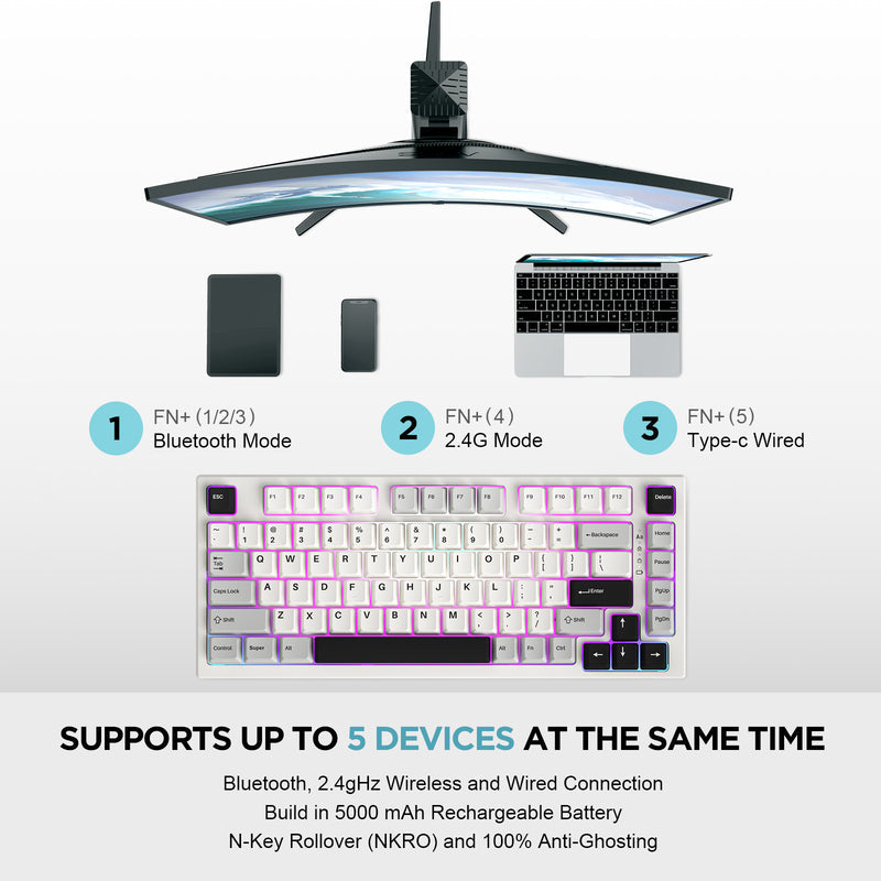 YUNZII YZ75 Pro Wireless Mechanical Gaming Keyboard