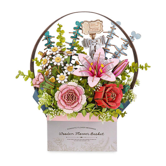 Robotime Wooden Flower Basket DIY 3D Puzzle