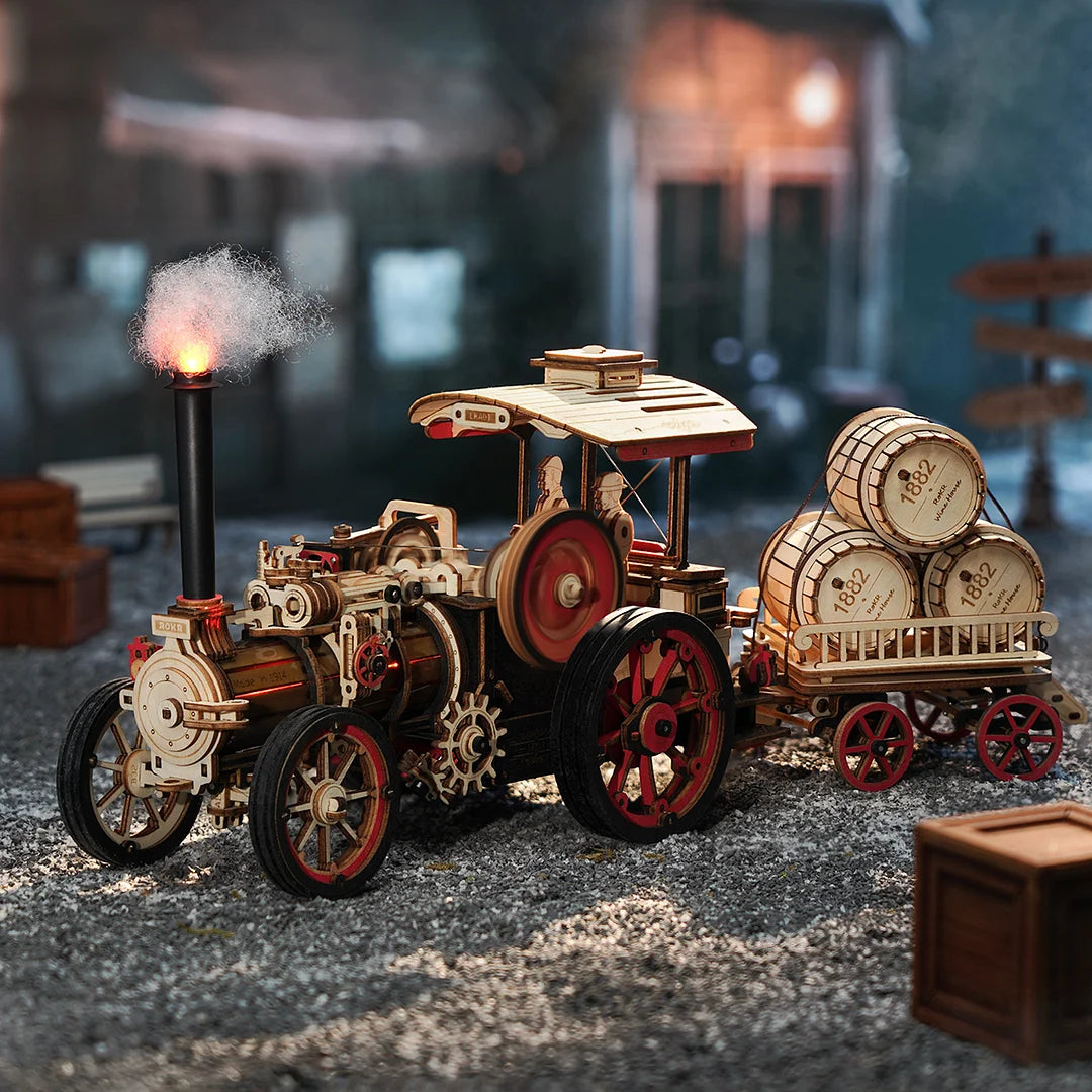 Robotime Steam Engine Mechanical DIY 3D Wooden Puzzle