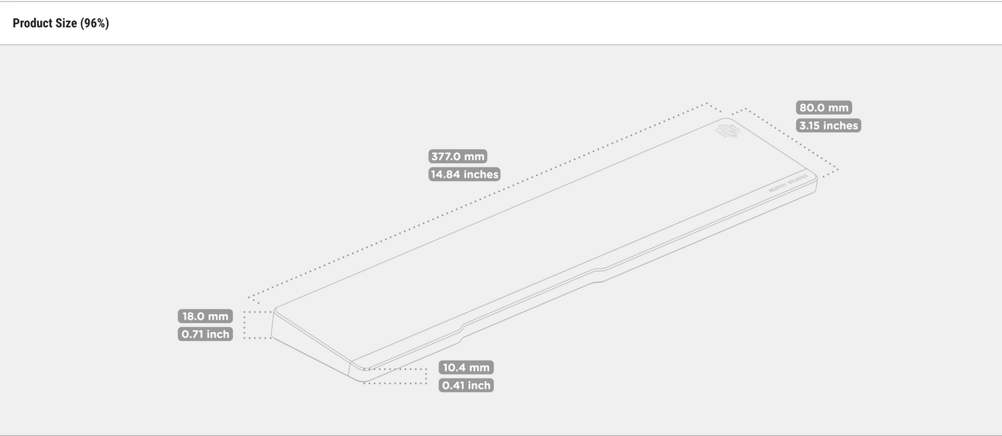 Nuphy Twotone Wrist Rest for Halo96 V2 Keyboard Matte Black