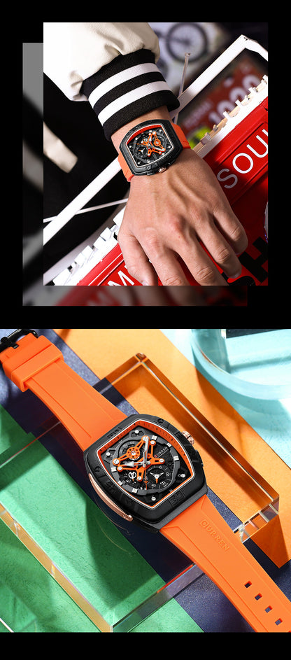 Curren 8443 Luxury Business Sports Wrist Watch Silicone Strap
