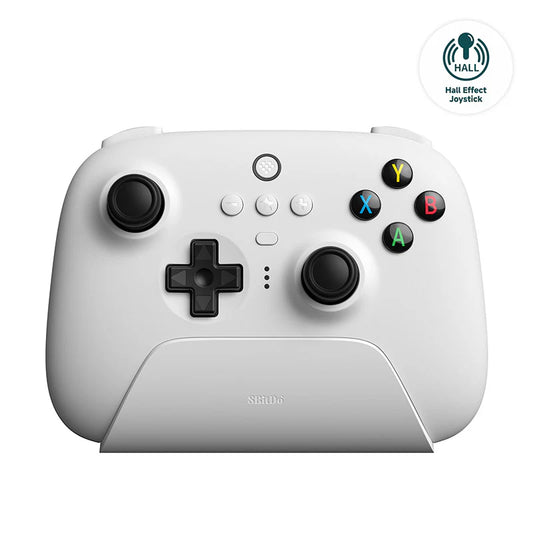 8BitDo Ultimate 2.4G Gaming Controller with Charging Dock (Hall Effect Joysticks) White