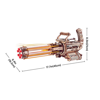 Robotime Rotating-Barrel Machine Toy Gun DIY 3D Wooden Puzzle