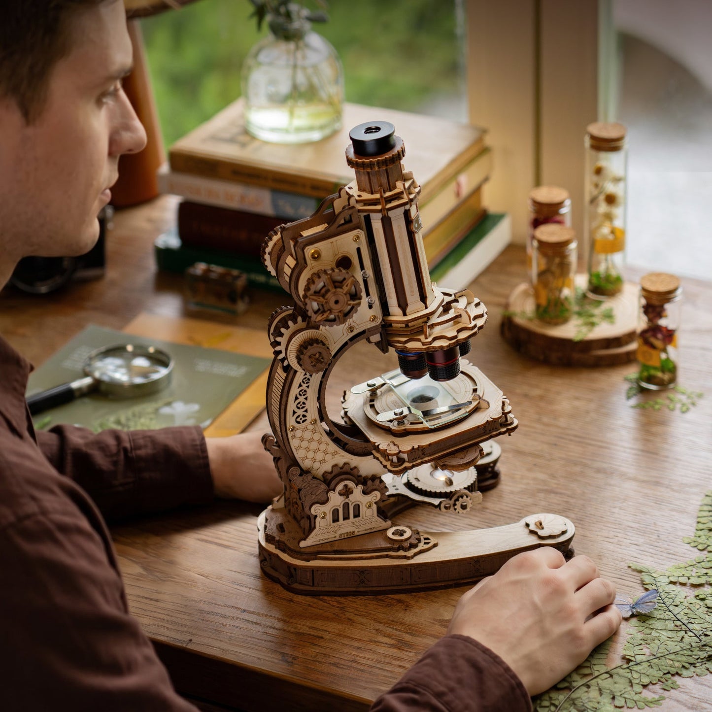 Robotime Microscope Mechanical Wooden DIY 3D Puzzle