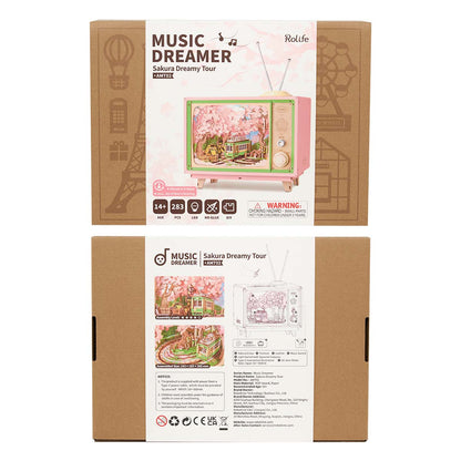 Robotime Sakura Dreamy Tour DIY Music Box 3D Wooden Puzzle